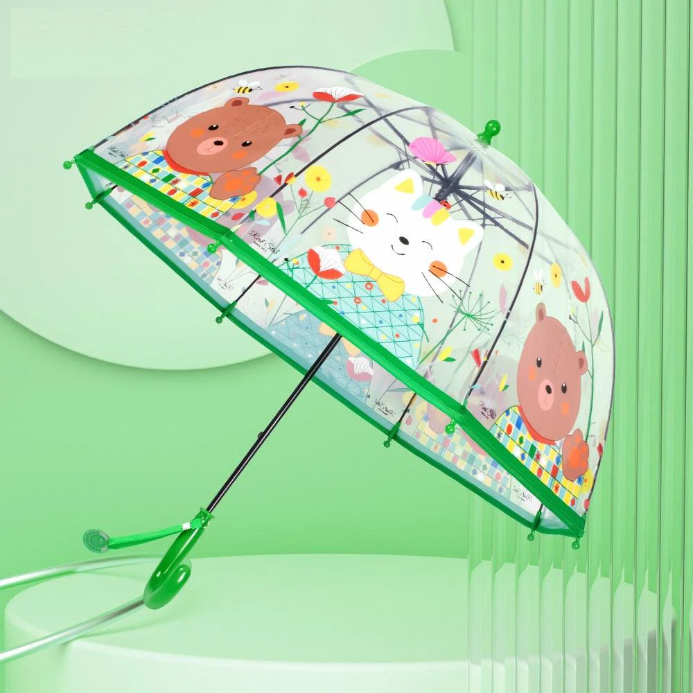 Kids Clear Dome Umbrella with Fun Animal Prints - Image 10