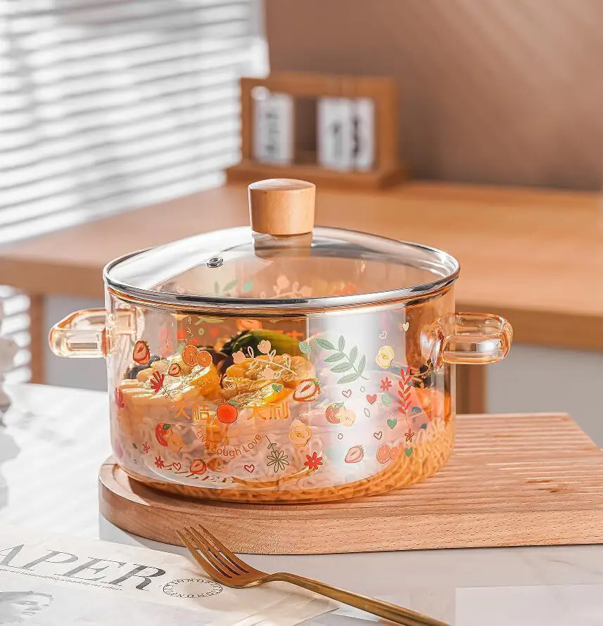 Classic Veggies Transparent Glass Stew Pot - Image 5