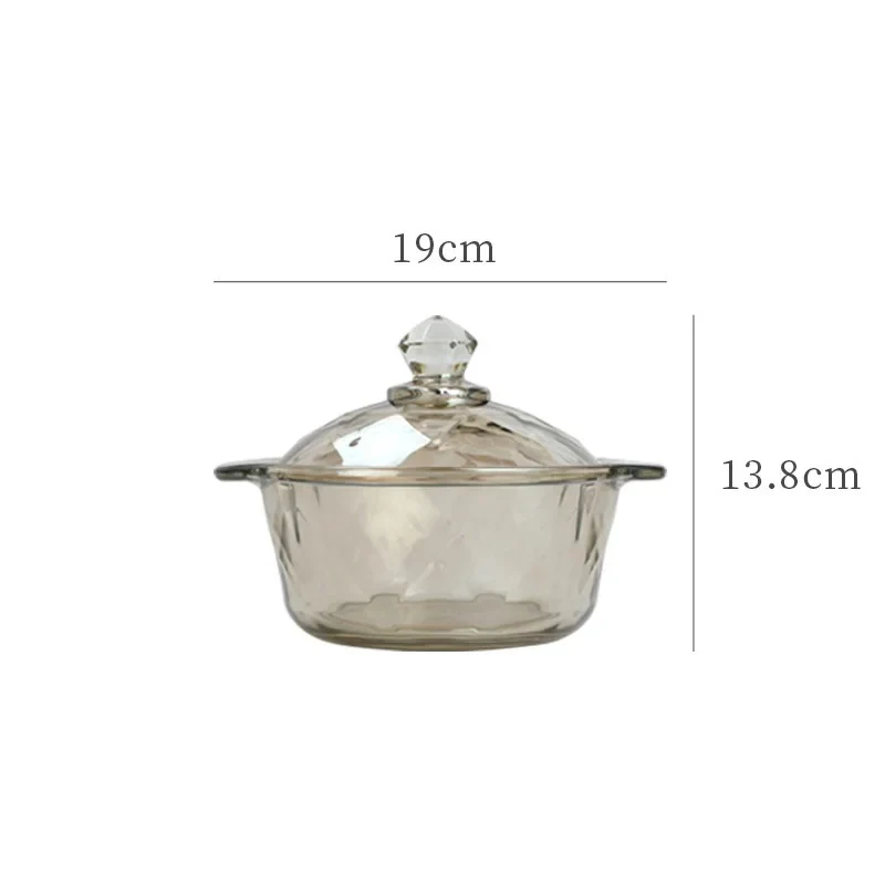 Amber Glass Casserole with Lid (900ml) - Image 8